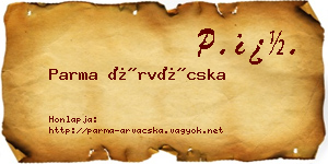Parma Árvácska névjegykártya
